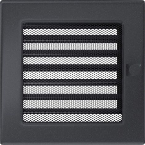 Griglia di ventilazione KRATKI griglia per camino 17 cm x 17 cm grafite con oscuranti