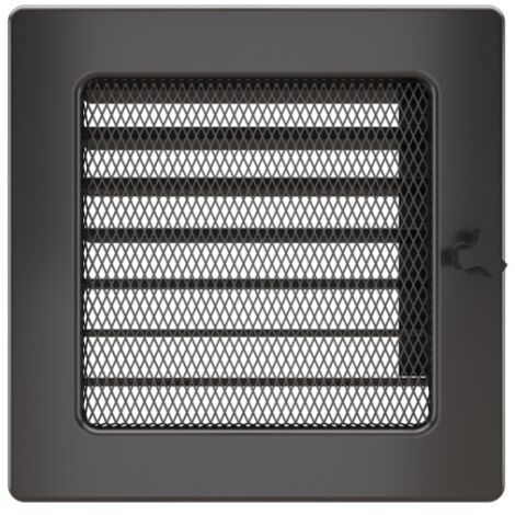 Griglia di ventilazione per camino 17x17  grafite con tapparelle avvolgibili