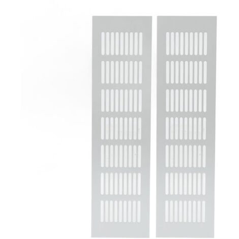 Griglia di ventilazione per la dissipazione del calore in lega di alluminio argentata, copertura rettangolare per griglia di ventilazione per armadi, ripostigli, camper, RV, 80x300mm/3.14x
