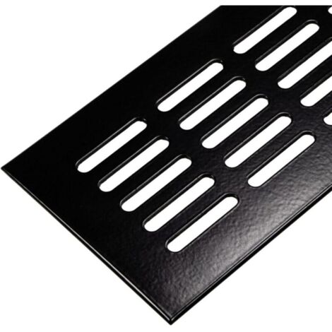 Griglia di ventilazione quadrata 600 x 80 mm – Alluminio anodizzato nero – Passaggio d'aria 71 cm² – Installazione rapida per riscaldamento e ventilazione