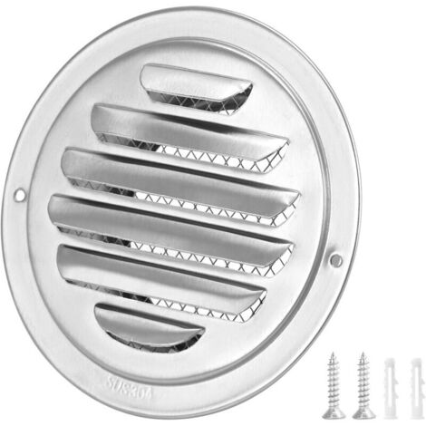 Griglia di ventilazione rotonda in acciaio inox 304, per cucina e bagno - 100 mm