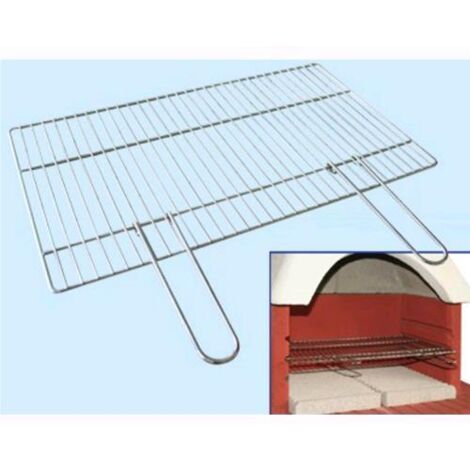 Griglia Di Ricambio Per Bbq Beton 67 X 40 Cm Cromata Con Manici Barbecue Cemento