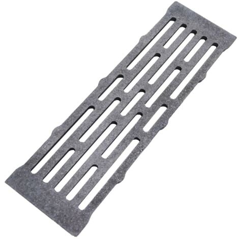 Griglia in ghisa 35,5x10,5x1,3 cm per camino stufa barbecue fondello per cenere
