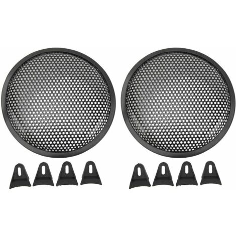 Griglia per altoparlante da 8 pollici, 2 pezzi, per auto/camper, in metallo nero, griglia per subwoofer in ferro.
