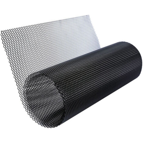 Griglia per auto in lega di alluminio verniciata nera, griglia per paraurti in lega di alluminio per auto, inserto per foro rombico nero, modello: 612mm - Modello: 612mm