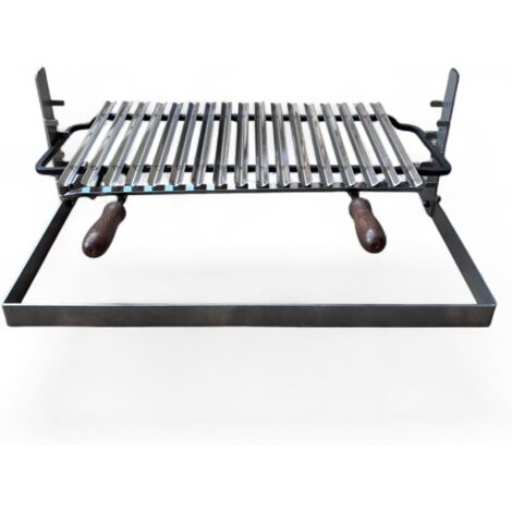 GRIGLIA PER BARBECUE E CAMINETTO REGOLABILE INOX cm.52x39 : (Casier