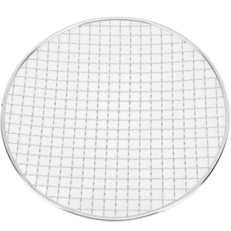 Griglia per barbecue rotonda in acciaio inox da 25 cm di diametro, maglia da 1,5 mm, per cucinare