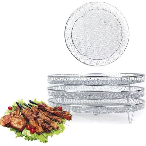 Griglia per friggitrice ad aria, griglia a 3 pezzi, accessori per friggitrice ad aria, ripiano per friggitrice ad aria, accessori in acciaio inossidabile per la cottura in friggitrice ad aria