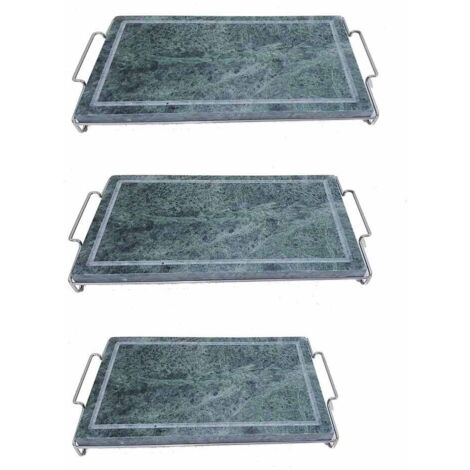 Griglia piastra bistecchiera barbecue in pietra ollare per cuocere arrostire cibo carne pesce verdura con stand - MISURA: Piastra ollare piccola 20x30 cm