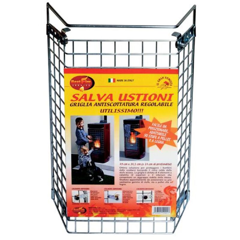 Griglia Universale Salva Ustioni Per Stufe A Legna Ed A Pellet 49x34 5hx14 Cm