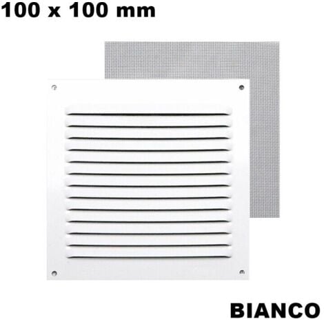 FEPRE GRIGLIA VENTILAZIONE AREAZIONE DA ESTERNO IN ALLUMINIO BIANCA QUADRATA CM 10X10