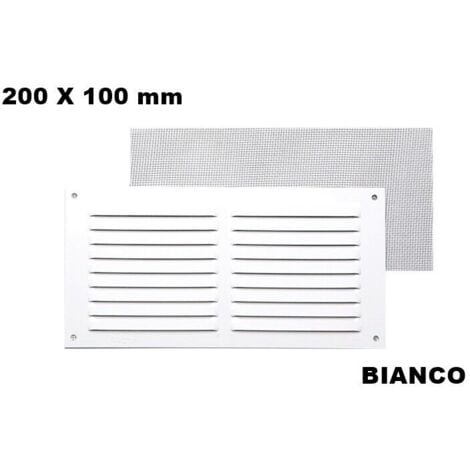 FEPRE GRIGLIA VENTILAZIONE AREAZIONE DA ESTERNO IN ALLUMINIO BIANCA RETTANG. CM 20X10