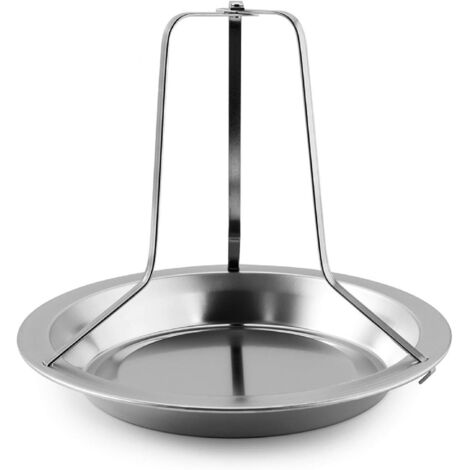 Griglia verticale in acciaio inox per arrostire il pollo - Supporto per grigliare l'anatra arrosto, vassoio per barbecue resistente per forno, utensile per cucinare con padella per griglia