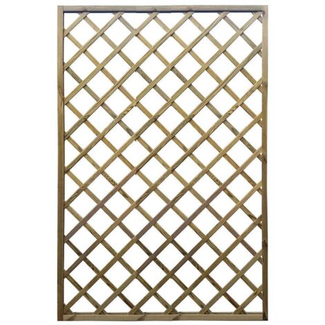 Grigliato diagonale conifera impregnato per giardino 100x180 cm - Maglia 9x9 cm