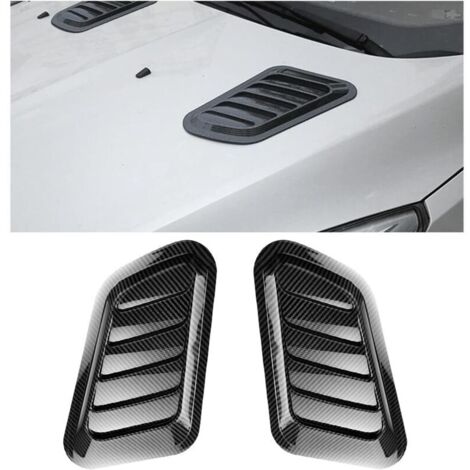 Griglie di ventilazione del cofano, 2 griglie di ventilazione del cofano universali compatibili con le prese d'aria del cofano, finitura della griglia di ventilazione del cofano (fibra di carbonio)