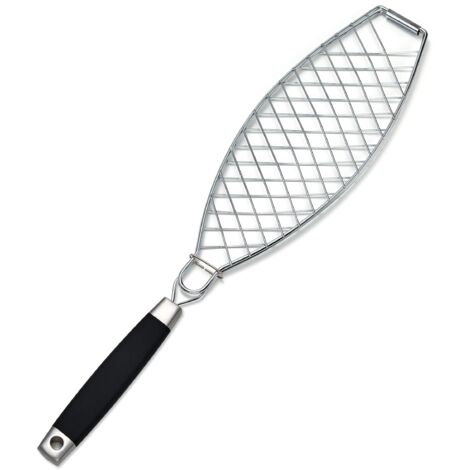 Griglie per pesce da barbecue in acciaio inox con manico in gomma da 61 cm accessori professionali