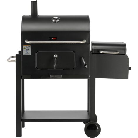 Gril à charbon de bois Deluxe avec fonction de fumage 112x62x121 cm (Fumoir)