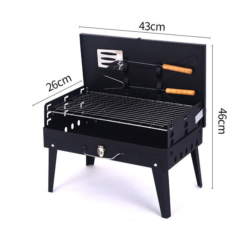 Gril à charbon de bois Portable avancé, gril pliant d'extérieur, livré avec boîte à outils, gril, stand de gril