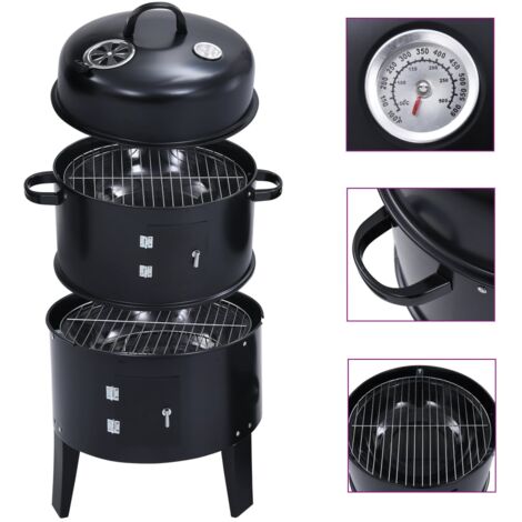 Gril barbecue au charbon 3 en 1 40x80 cm CFW61478