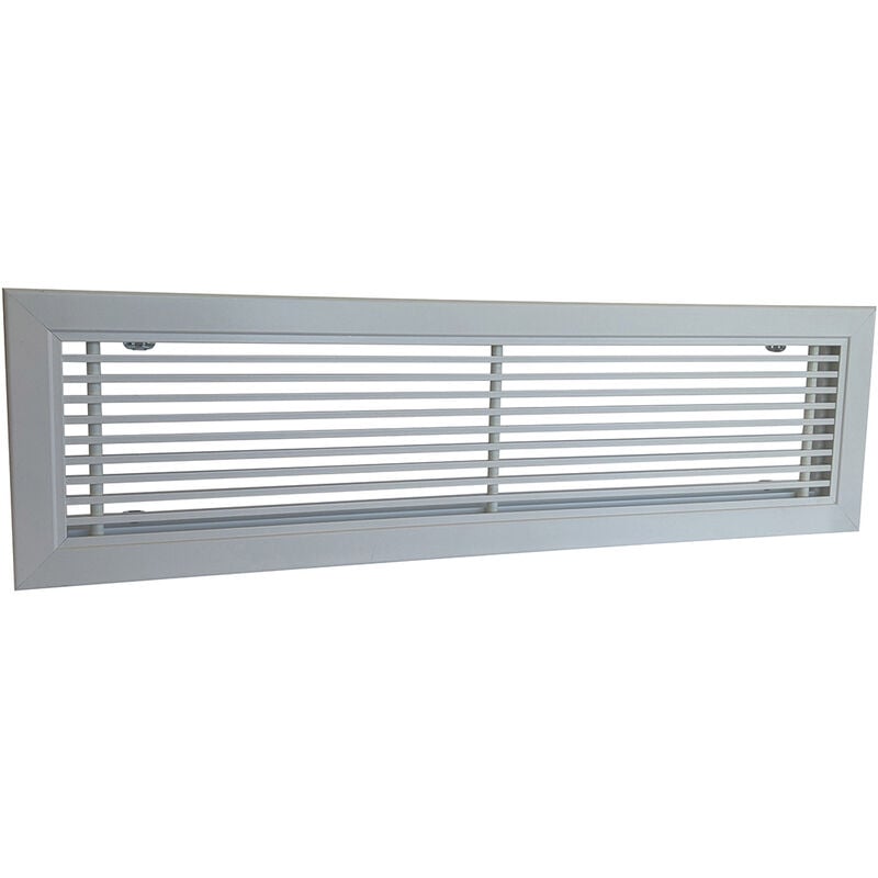 Axelair - Grille linéaire porte-filtre - Alu laqué blanc 400x150mm