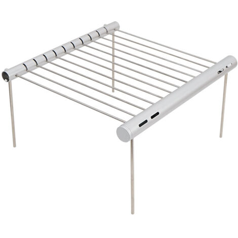 Gril portatif extérieur d'acier inoxydable gril 1pc argent gril pliant Mini gril de poche accessoires de gril de parc à la maison