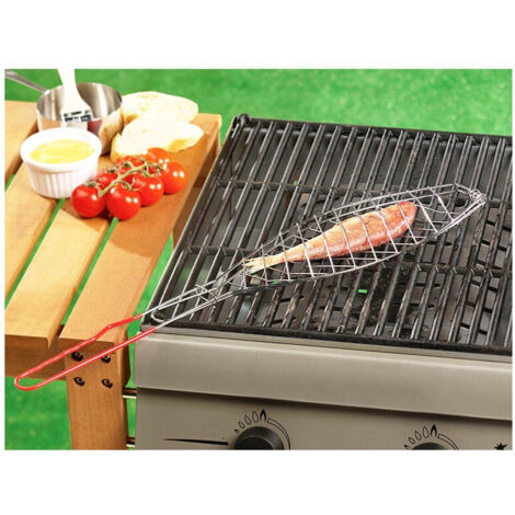 Gril Pour Poisson En Acier Inox. 13x41cm Bbq