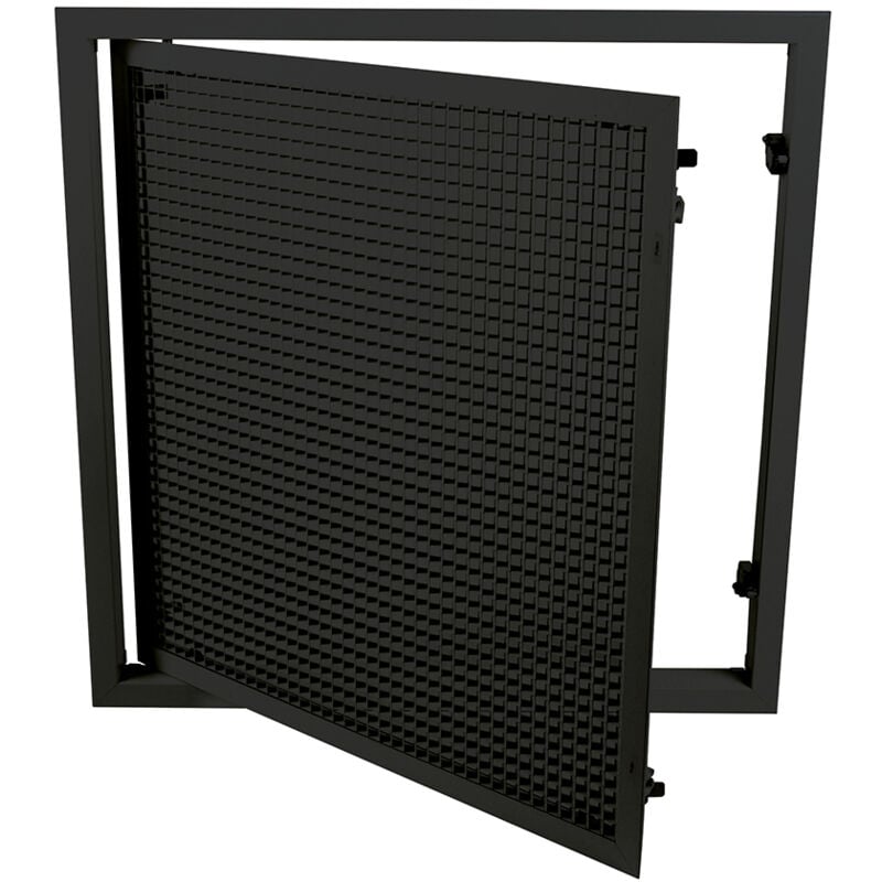 Axelair - Grille de reprise porte-filtre à mailles carrées inclinées 45° 595x595mm - Noir