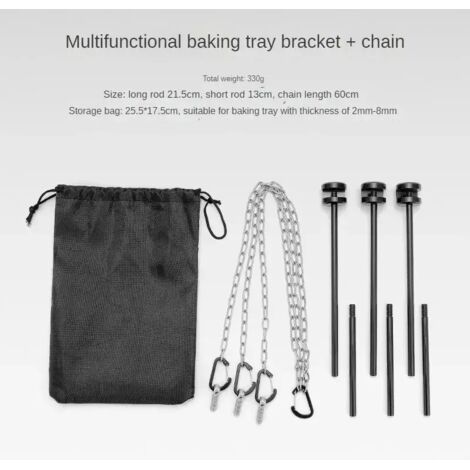 Gril trépied vertical détachable, support de barbecue en alliage d'aluminium, plancha de cuisson extérieure portable