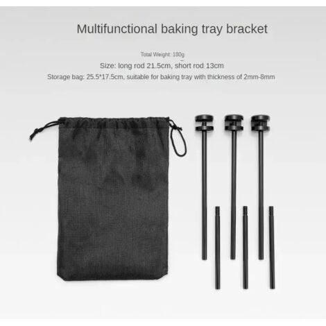 Gril trépied vertical détachable, support de barbecue en alliage d'aluminium, plancha de cuisson extérieure portable