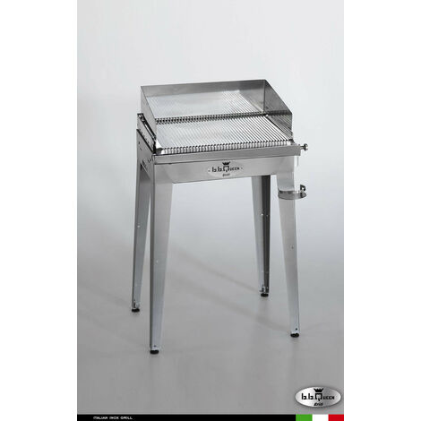 Grill 6.4 Inox  Piastra ondulata - Senza portapiatti - Con paraschizzi - Senza kit mensola e ruote - Satinato - barbecue, griglia, giardino, carne, a gas, acciaio made in Italy