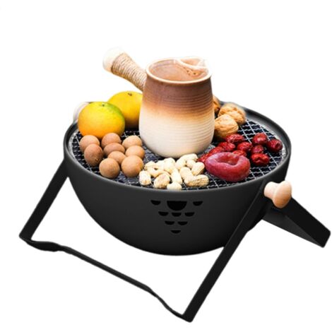 Grill à charbon pour barbecue, poêle à charbon pour barbecue en plein air, réchaud extérieur pliable - four de barbecue de camping, cuisinière de barbecue portable, pour grill, camping, maison
