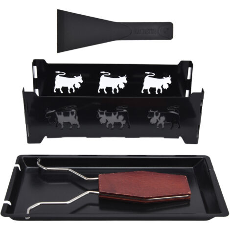 Grill à Raclette Mini Rectangulaire avec Poignée Noire - Ustensile de Cuisson pour Fromage