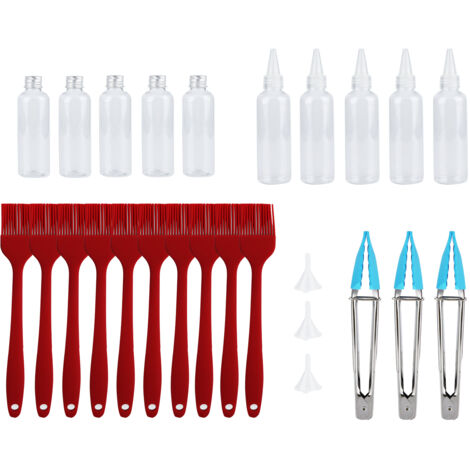 Grill Accessories Tools Set Oil Brush Clip Aluminium Cap Pot Tip Spout Pot Funnel Kit BBQ Tools