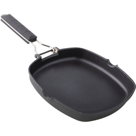 Grill aluminio fundido xylán liso mango abatible 24cm