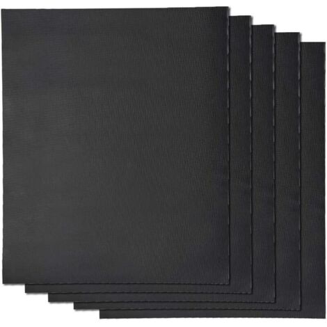 Grill-Backblech-Matten 5er-Set XL 50x40 cm Antihaft-Grillmatten Wiederverwendbar für Gas-, Elektro- und Holzkohlegrill, Mikrowelle, Silikonofen - Schwarz