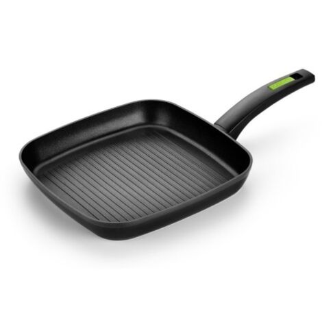 Grill Cocina 28Cm Rayas Antiadh Alu.Forj Neg/Ver Green Monix