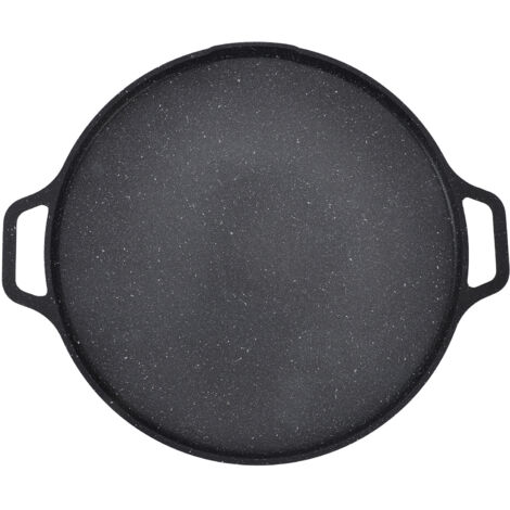 Grill de Barbecue Coréen, Poêle de Gril Multifonctionnelle Antiadhésive, Poêle Ronde en Alliage D'aluminium, Poêle de Gril Résistante aux Hautes Températures pour le Camping.