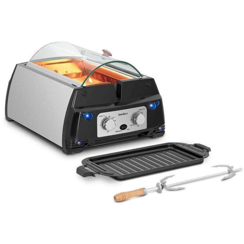 Bredeco - Grill De Table Infrarouge Barbecue Électrique Sans Fumée Minuteur 240°C 1780w
