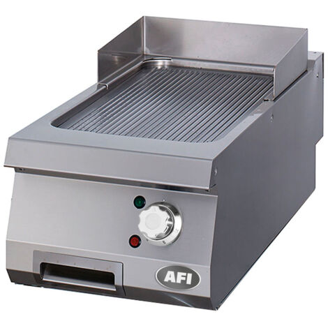 Grill Électrique à Poser Plaque Simple Rainurée Acier Carbone ou Chrome - Série 900 - AFI Collin Lucy