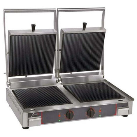 Grill Electrique Double - Plaque Inf. Lisse et Sup. Rainurée - Sofraca - 10232VRR