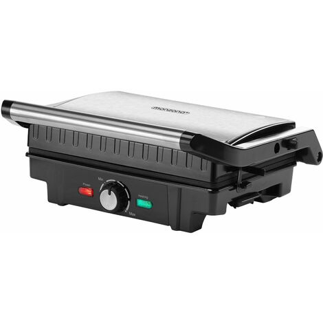 Grill électrique Légumes Steaks Paninis Grill Viande Plaques antiadhésives  2100W Minuterie 8 réglages ALPINA