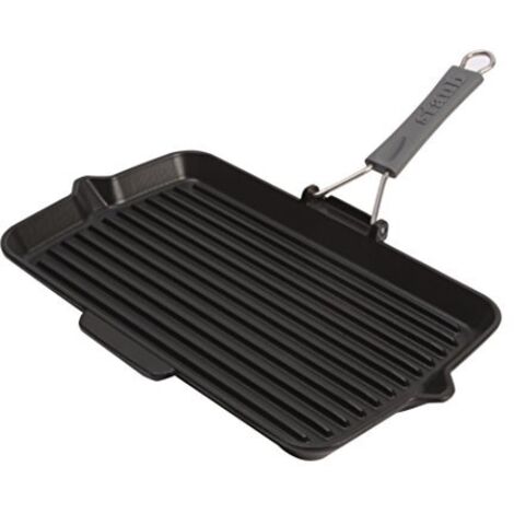 Grill in Ghisa Nera Staub 34 x 21 cm Alta Qualità