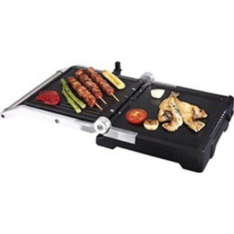 GRILL JATA GR1100 - 2000W - PLACAS MIXTAS 275240MM - APERTURA 180º - PLACA SUPERIOR BASCULANTE - CUERPO ALUMINIO FUNDIDO - ASAS ACERO INOX