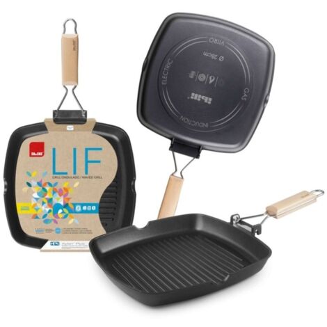 Grill ondulado aluminio fundido asa abatible lif 28 cm induc
