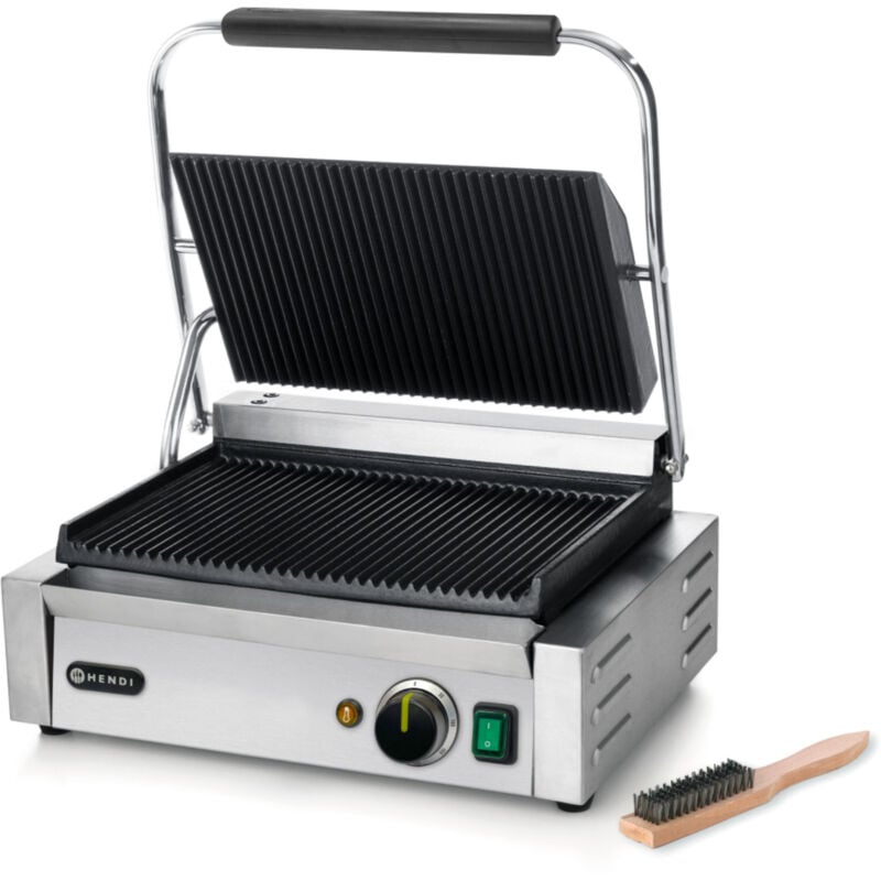 Hendi - Contact panini contact-grill rainuré 2200W 263655