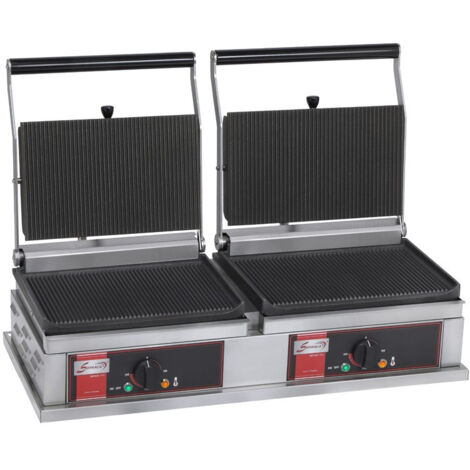 Grill Panini Double - Grand Modèle - 4 plaques Rainurées - Sofraca