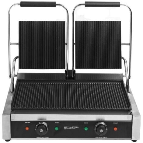 Grill Panini Grande Surface Rainurée/Lisse Dynasteel - Cuisson  professionnelle parfaite pour restaurants et snacks - Fourniresto