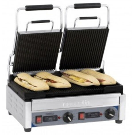 Grill Panini Double Premium Rainurée - Rainurée Avec Minuteur - Casselin