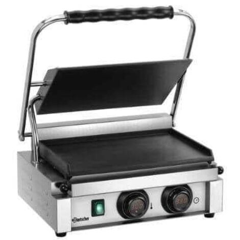 Grill panini inox numérique fonte émaillé lisse, avec minuterie, 2200 W, 220 V - MONO