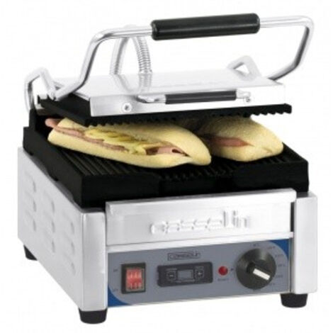Grill Panini Petit Premium Rainurée - Rainurée Avec Minuteur - Casselin